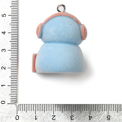 Милые подвески из флокированной смолы, подвески в виде животных с платиновыми железными петлями и музыкальными инструментами