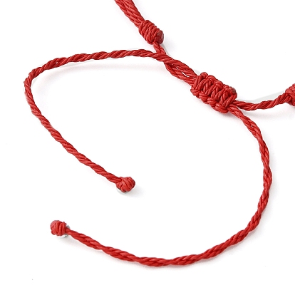 Waxed Polyester Cords Multi-strand Bracelet, Tibetan Style Alloy Cross Link Adjustable Bracelet