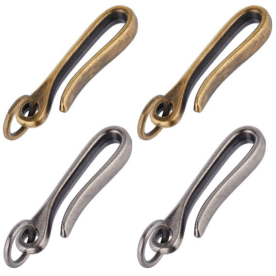 4 шт. 2 цвета застежки-крючки из сплава в тибетском стиле, с прыжковых колец, для изготовления брелка