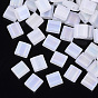 2-Hole Transparent Glass Seed Beads, Frosted AB Colours, Square