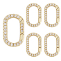 5шт. латунные кольца для пружинных ворот с микропаве из кубического циркония, овальные