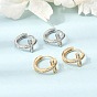Micro cuivres ouvrent zircons boucles d'oreilles, croix