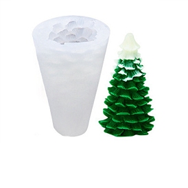 3d moules en silicone pour bougies bricolage arbre de noël, pour la fabrication de bougies parfumées d'arbre de Noël