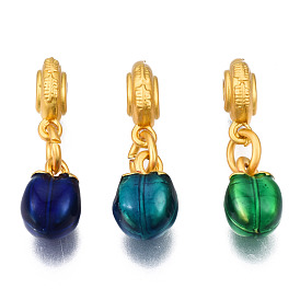 Alloy Enamel Pendants, with Jump Rings, Matte Gold Color, Cadmium Free & Lead Free, Fruit