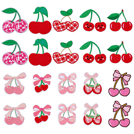 10 шт. 5 стили полиэстеровые самоклеящиеся нашивки с компьютерной вышивкой, наклеить патч, аксессуары для костюма, аппликация, вишня