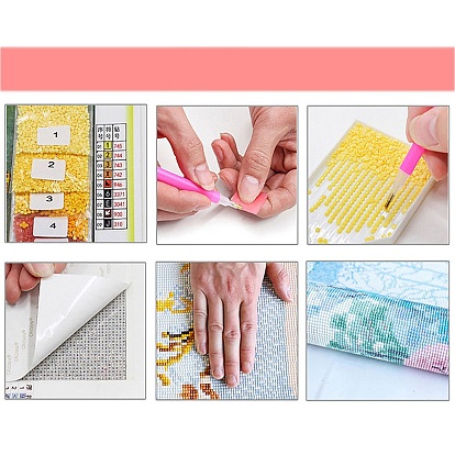 DIY Diamond Corner Bookmarks Kit, Including Resin Rhinestones Bag, Diamond Sticky Pen, Tray Plate and Glue Clay