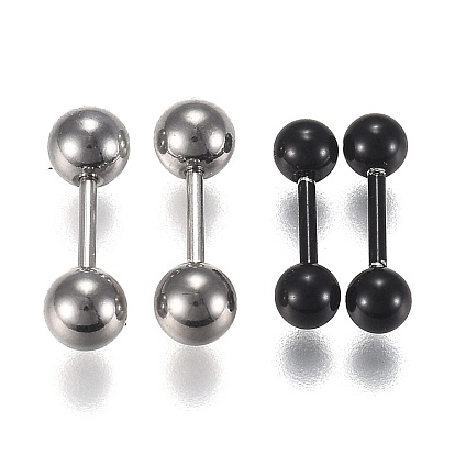 304 Stainless Steel Ball Stud Earrings, Barbell Cartilage Earrings