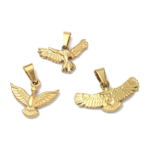 304 подвески из нержавеющей стали, очарование орла, с 201 защелкой из нержавеющей стали на поручнях, ионное покрытие (ip)