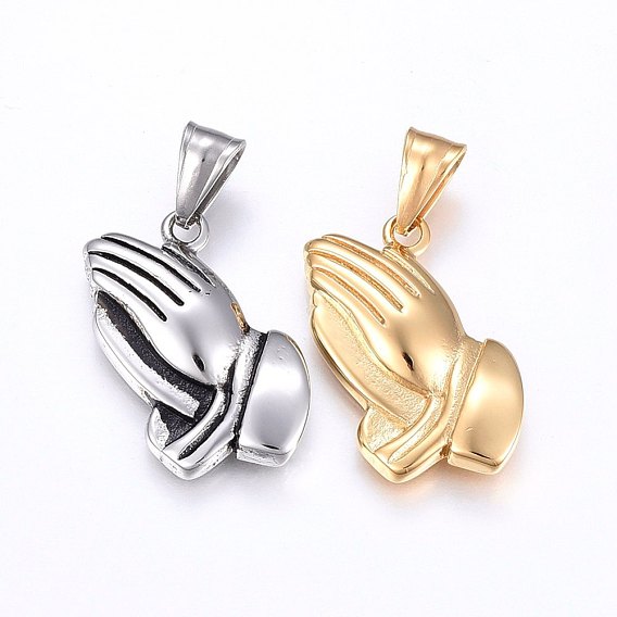 304 Stainless Steel Pendants, Pray