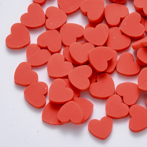 Handmade Polymer Clay Cabochons, Polymer Clay Slices for Resin Crafts & DIY Projects, Heart