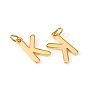 Brass Charms, with Jump Rings, Letter, Real 18K Gold Plated