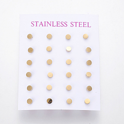 304 из нержавеющей стали серьги, гипоаллергенные серьги, плоско-круглые