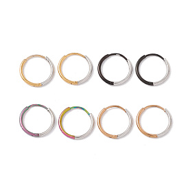 Two Tone 304 Stainless Steel Hoop Earring for Women, Round