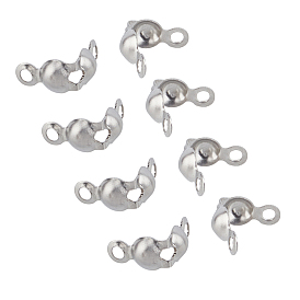 Unicraftale Stainless Steel Bead Tips, Calotte Ends, Clamshell Knot Cover