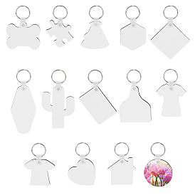 Сублимационные двусторонние пустые брелки из мдф, с фигурными подвесками из твердой древесины и железными брелоками для ключей