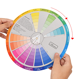 Rueda de color de papel, herramienta de guía de aprendizaje de mezcla de pintura