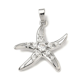 Латунные микропаве прозрачные подвески с фианитом, прелести морская звезда