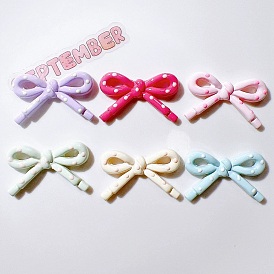 Непрозрачные акриловый кабошоны, бант с пятном