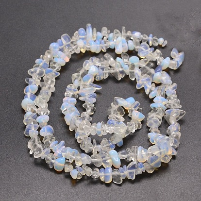Opalite Chip Bead Strands, 5~8x5~8mm, Hole: 1mm, about 31.5 inch