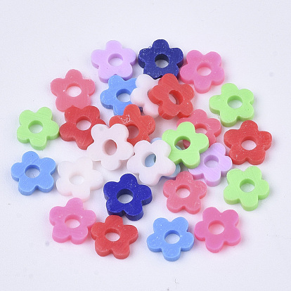 Handmade Polymer Clay Beads Strands, Plum Blossom