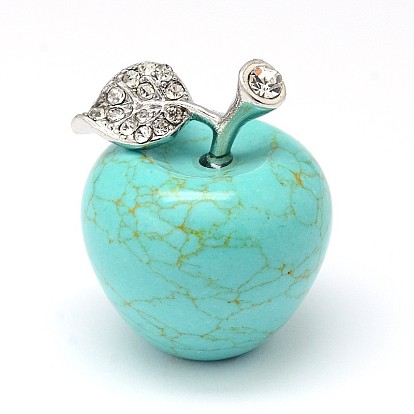 Драгоценный камень 3D яблоко главном экране украшения, со сплавочной фурнитурой со стразами