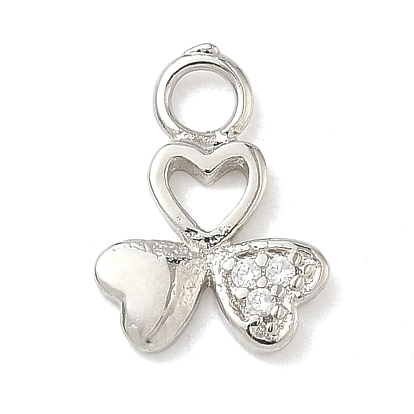 Латунные микропаве прозрачные кубические циркониевые подвески, платина