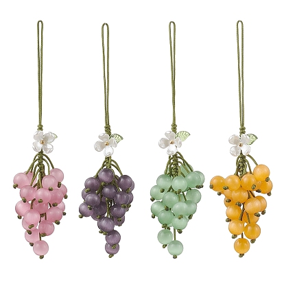 4 шт. подвесные украшения в виде винограда кошачий глаз, с нейлоновым шнуром