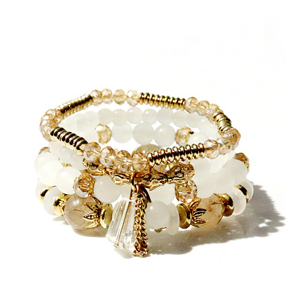 Bohemian Crystal Pendant Tassel Bracelet Multi-layered European and American Style Fashion Jewelry