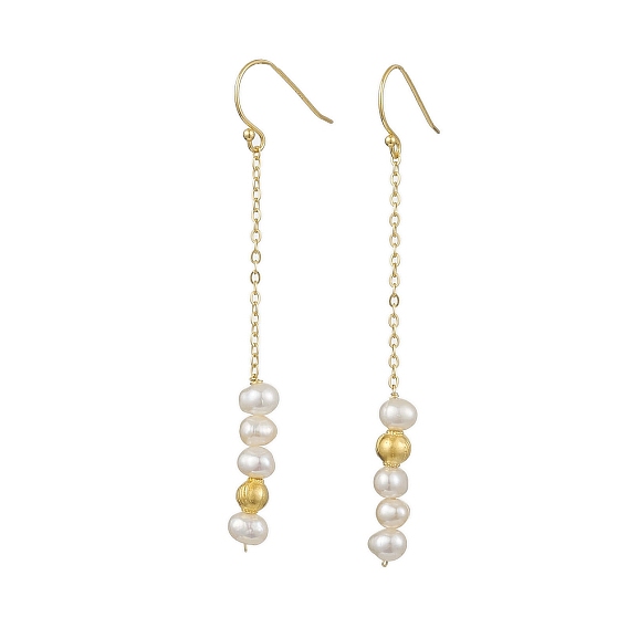 Серьги из натурального жемчуга, с фурнитурой из стерлингового серебра, рондель