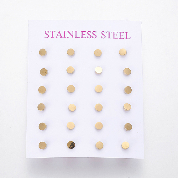 304 из нержавеющей стали серьги, гипоаллергенные серьги, плоско-круглые