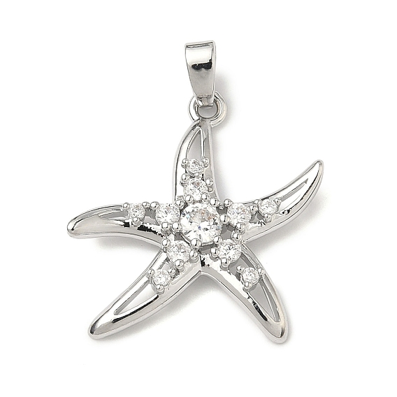 Латунные микропаве прозрачные подвески с фианитом, прелести морская звезда