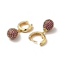 Cubic Zirconia Teardrop Dangle Hoop Earrings, Rack Plating Brass Jewelry for Women