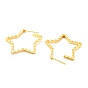 Rack Plating Brass Star Stud Earrings, Half Hoop Earrings, Long-Lasting Plated, Lead Free & Cadmium Free