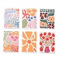 Embossed Double Face Printed Acrylic Pendants, Rectangle with Flower/Animals Charms