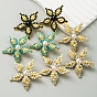 Alloy Rhinestone Stud Earring, Star, Golden