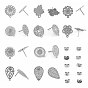 304 Stainless Steel Stud Earring Findings, with Loop and Ear Nuts/Earring Backs