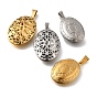 316 подвески из нержавеющей стали Locket, с 201 защелкивающимися дужками из нержавеющей стали, подвесками-рамками для фотографий из нержавеющей стали, ионное покрытие (ip), овальные