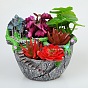 Nordic creative round succulent small flower pot lazy succulent pot succulent mini cartoon resin flower pot