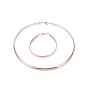 304 Stainless Steel Choker Necklaces and Bangles Jewelry Sets, with Lobster Claw Clasps
