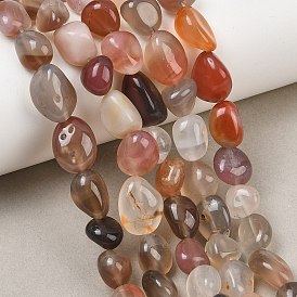 Natural Agate Beads Strands, Nuggets