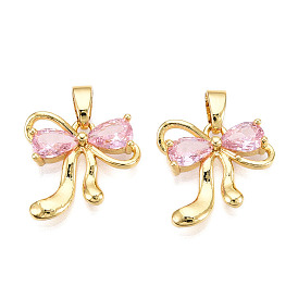 Латунные микро проложить кубического циркония подвески, без кадмия и без свинца, бантом прелести
