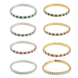 304 Stainless Steel Bracelets, Cubic Zirconia Tennis Bracelets for Women