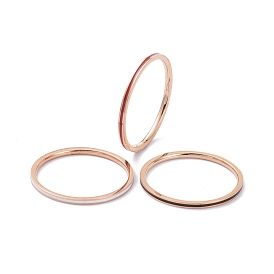 1 мм простое эмалированное кольцо на палец для девочек и женщин, ионное покрытие (ip) 304 кольца из нержавеющей стали, розовое золото 
