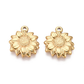 304 подвески из нержавеющей стали в виде подсолнухов, ионное покрытие (ip)