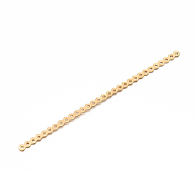 Fer perles d'entretoise, rectangle, 105x3x1mm, Trou: 1mm
