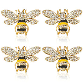 4 шт. брошь из сплава стекла в виде пчел, изысканные значки на лацкан для мужчин и женщин