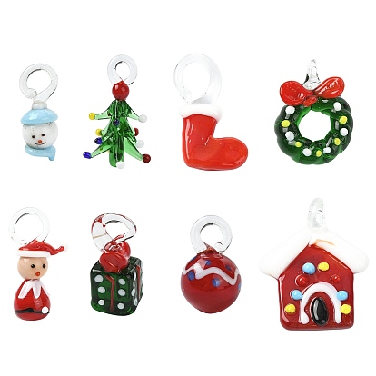 8 шт. 8 стили рождественские темы подвески ручной работы в стиле лэмпворк