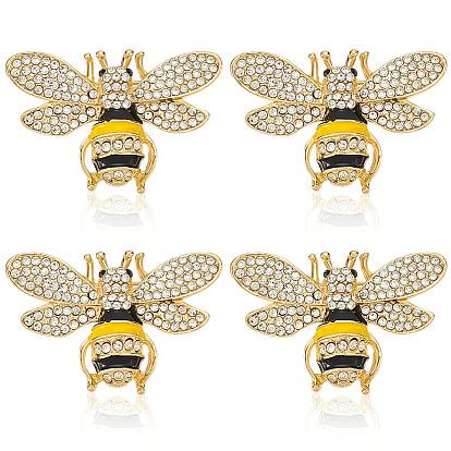 4 шт. брошь из сплава стекла в виде пчел, изысканные значки на лацкан для мужчин и женщин