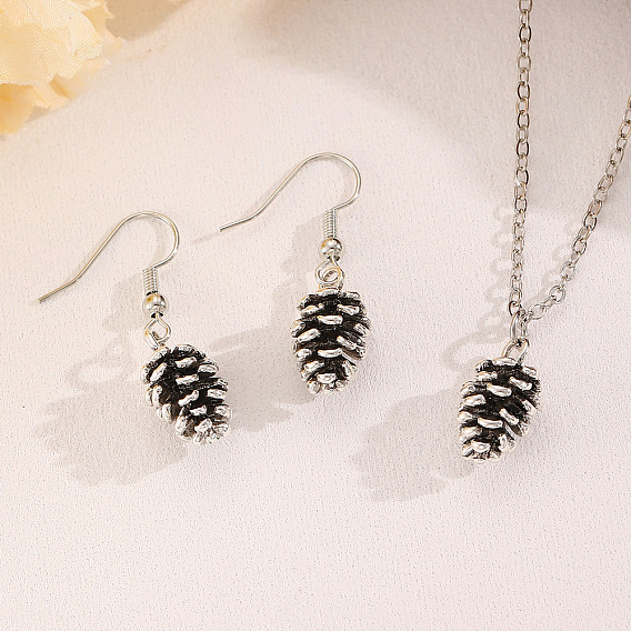 Модные комплекты из висячих серег и ожерелий из сплава, шишка