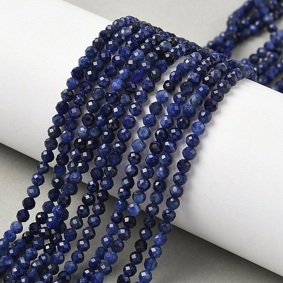 Природный содалит бисер нитей, круглые, граненые